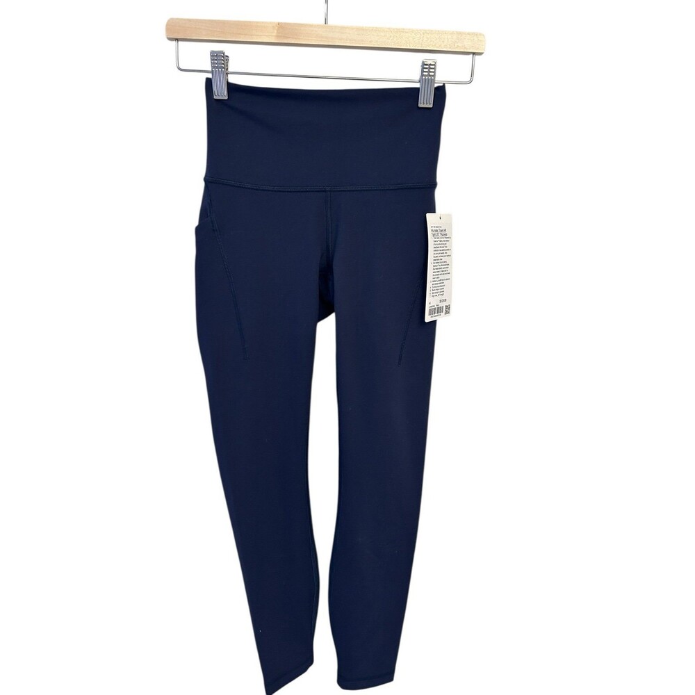 NWT  Lululemon Wunder Train HR Tight 25"  with Pockets size 4 25” True Navy